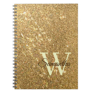 Cuaderno Guión dorado Monograma pequeño Purpurina Frost Gir
