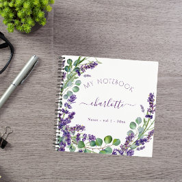 Cuaderno Guión floral de Lavender violet eucalyptus