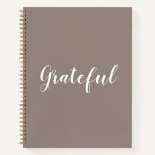 Cuaderno Guión gris beige grato personalizado texto lindo