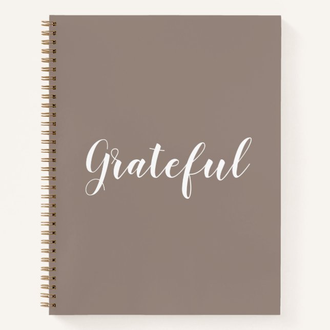 Cuaderno Guión gris beige grato personalizado texto lindo (Anverso)