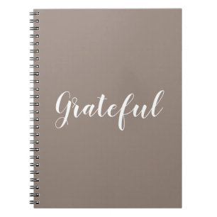 Cuaderno Guión gris beige grato personalizado texto lindo