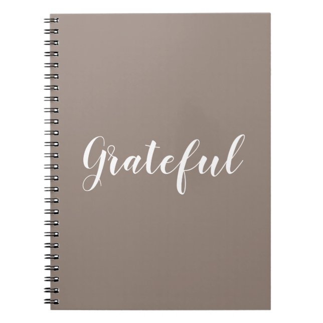 Cuaderno Guión gris beige grato personalizado texto lindo (Frente)