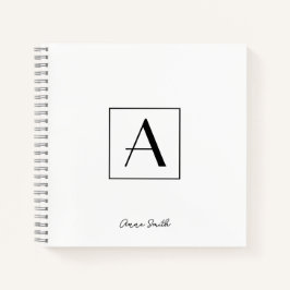 Cuaderno Guión inicial monograma profesional en blanco y ne