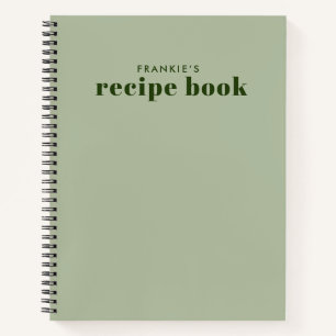 Cuaderno Guión minimalista moderno Receta de cocina verde s
