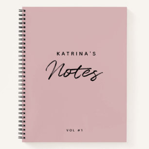 Cuaderno Guión Minimalista negro rosado de Rubor moderno pe