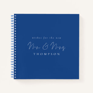 Cuaderno Guión minimalista Sr. Sra. Boda Blue Guest Book
