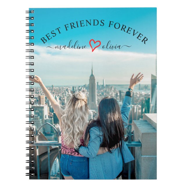 Cuaderno Guión moderno Mejor Amigos Foto Para Siempre (Frente)