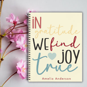 Cuaderno Guión moderno Pastel Girly Gratitude Pink Notebook