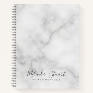Cuaderno Guión moderno profesional mármol blanco