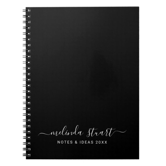 Cuaderno Guion moderno profesional negro y blanco (Frente)