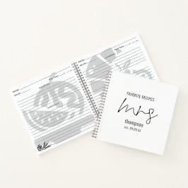 Cuaderno Guión moderno Sra. Nombre Fecha Novia para Ser Rec
