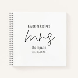 Cuaderno Guión moderno Sra. Nombre Fecha Novia para Ser Rec