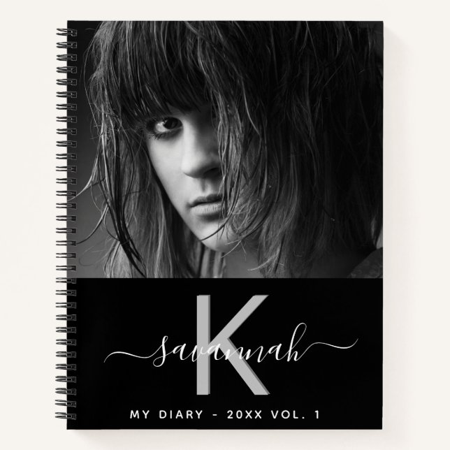 Cuaderno Guión monograma de fotografía en blanco negro y di (Anverso)