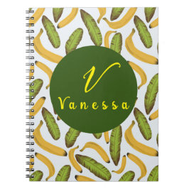 Cuaderno Guión monograma de hoja plástica tropical