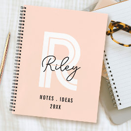 Cuaderno Guión monograma Girona Rubor Curte rosa Retro tren