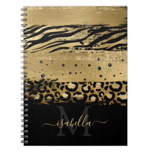 Cuaderno Guión Monogramado Fun Modern Gold Purpurina