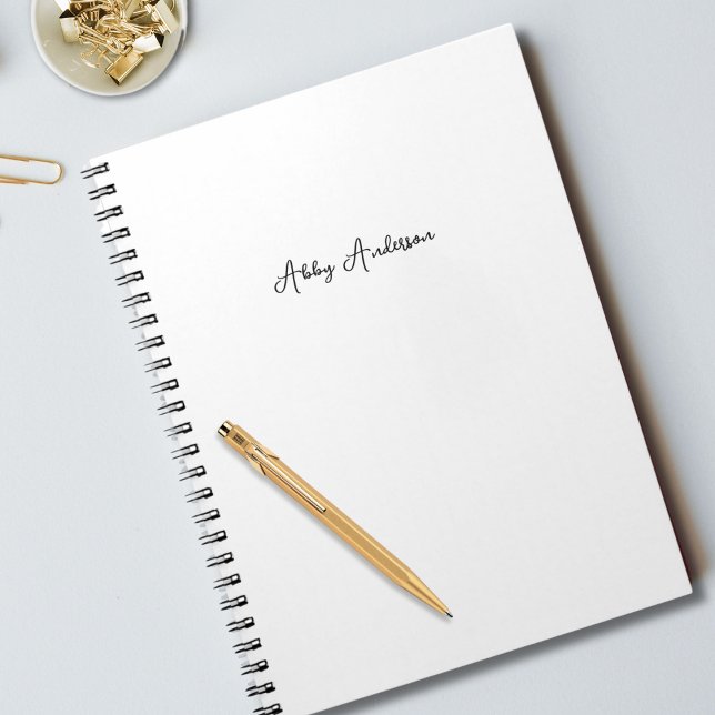 Cuaderno Guión negro Minimalista simple y moderno | Blanca (Subido por el creador)