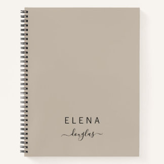 Cuaderno Guión neutral moderno Minimalista en monograma mar