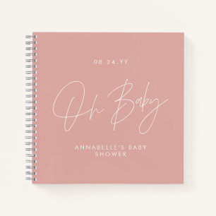 Cuaderno Guión para la ducha de bebé huésped moderno subió