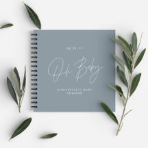 Guión para la ducha de bebé invitado azul polvorie