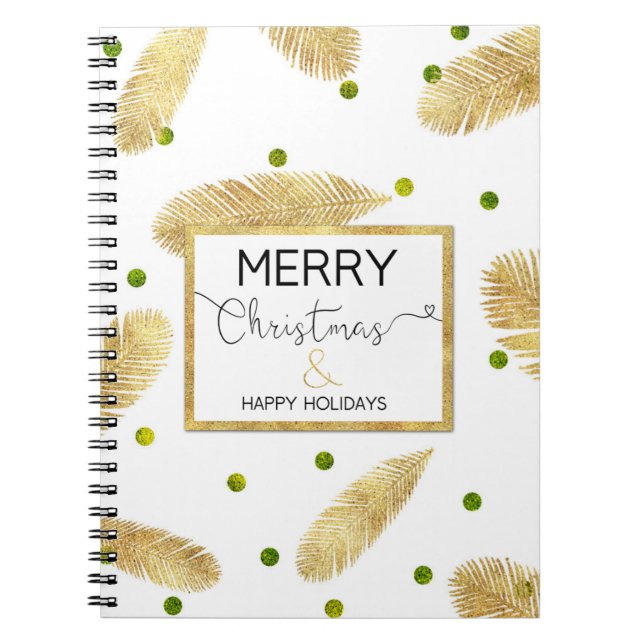 Cuaderno Guión para Purpurina de oro navideño - portátil (Frente)