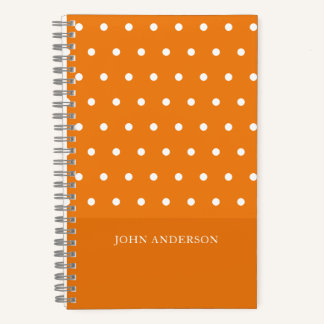 Cuaderno Guión Personalizado de puntos de polka Naranjas gr