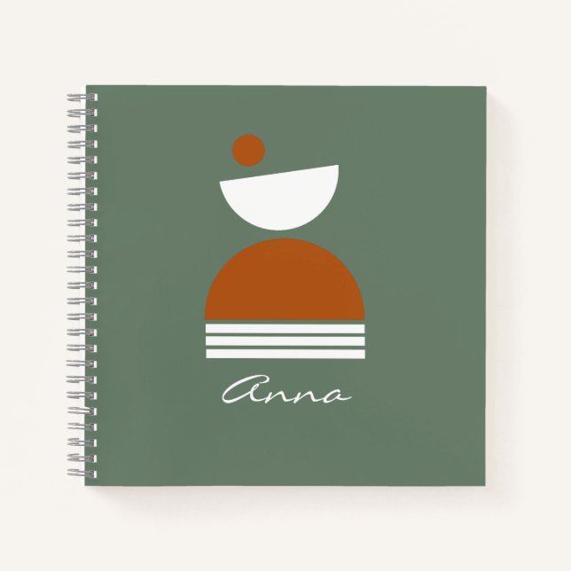 Cuaderno Guión personalizado Modern abstract Smoke green (Anverso)