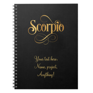 Cuaderno Guión rápido Rótulo Zodiac Scorpio Gold en negr