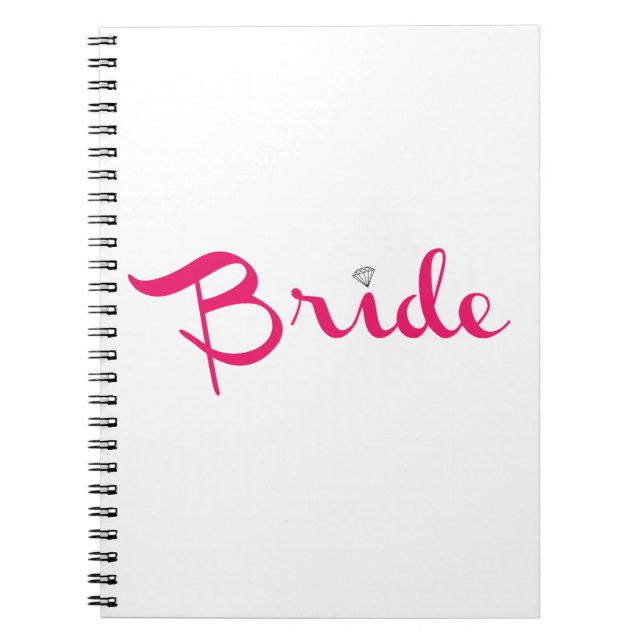 Cuaderno Guión retro de novia rosado caliente (Frente)