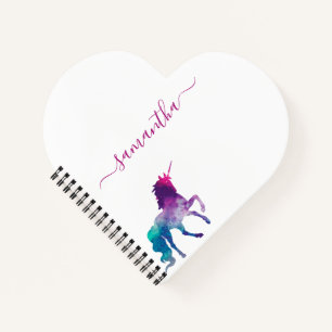 Cuaderno Guión unicornio morado en blanco