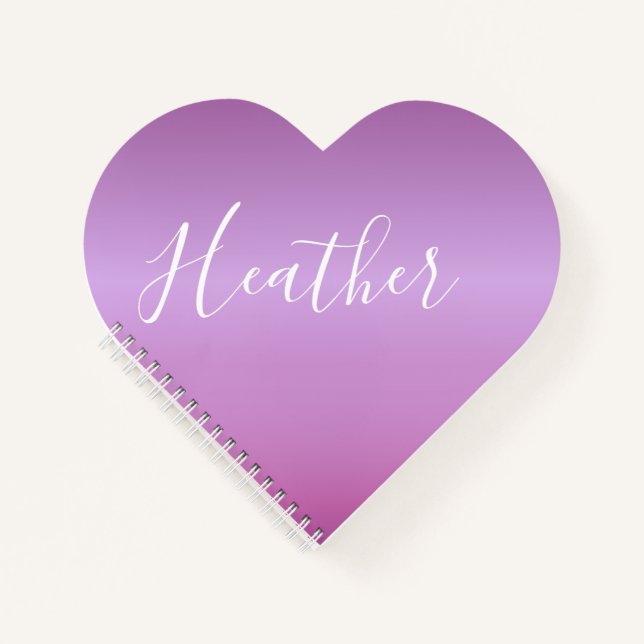 Cuaderno Guión violeta púrpura y blanco Personalizado (Anverso)