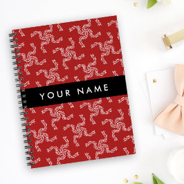 Cuaderno Guirnalda de Navidad, Roja, Tu nombre, Personaliza