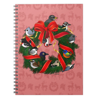 Cuaderno Guirnalda del navidad de los pájaros del patio