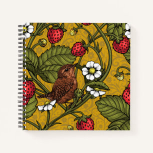 Cuaderno Guirnaldas y fresas en mostaza