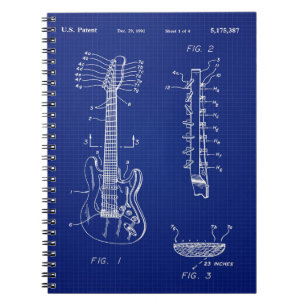 Cuaderno Guitar Blueprint 1992: un regalo divertido para lo