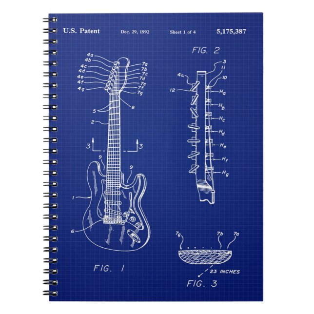 Cuaderno Guitar Blueprint 1992: un regalo divertido para lo (Frente)