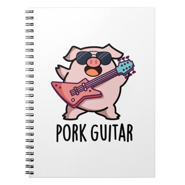 Cuaderno Guitar de Cerdo Chistoso Pun de Cerdo de Guitarra  (Frente)