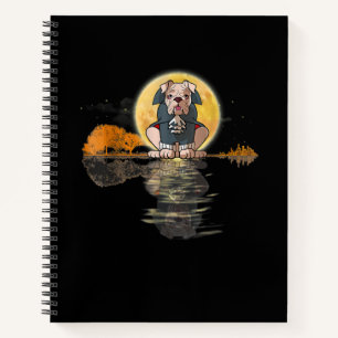 Cuaderno Guitar Lake Halloween Scary Bulldog inglés Luna