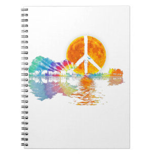 Cuaderno Guitar Lake Shadow Peace Love Guitar Hippie