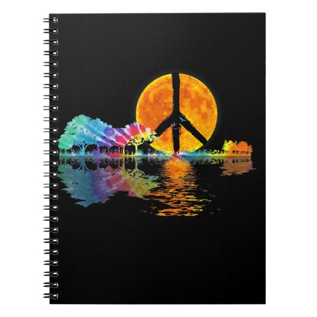 Cuaderno Guitar Lake Shadow Peace Love Guitar Hippie (Frente)