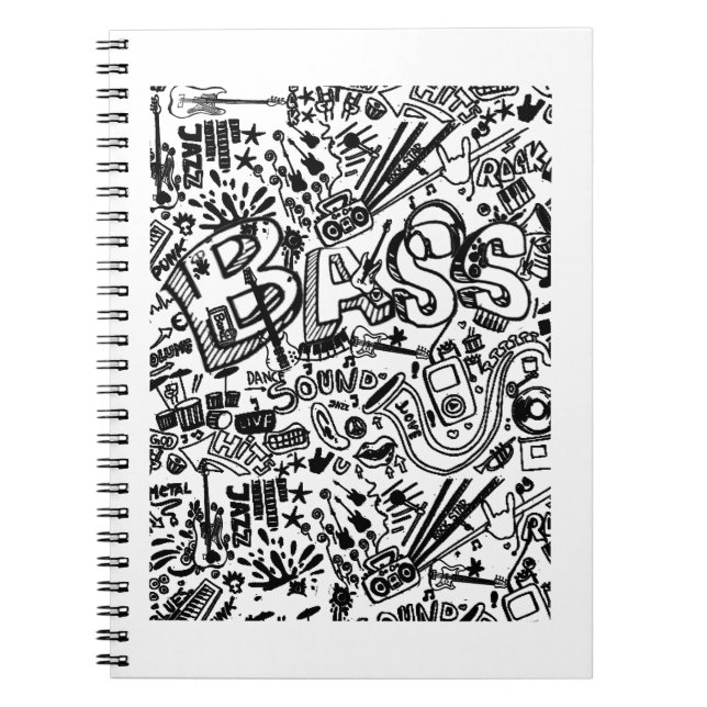 Cuaderno Guitar Lover | Regalo de patrón de guitarra (Frente)