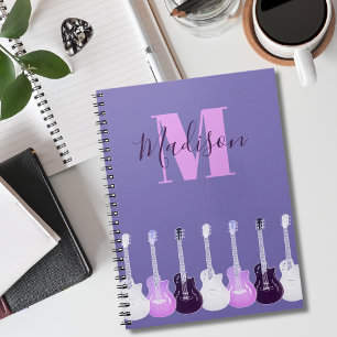 Cuaderno Guitar Monograma Rosa Púrpura