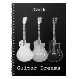 Cuaderno Guitar Sueños Monocromo Pop Art Añadir Nombre Jack