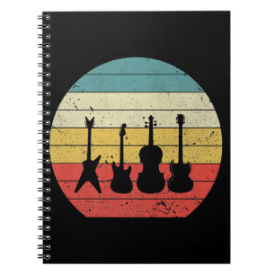 Cuaderno Guitar Vintage Retro Sunset Guitar Regalo de músic