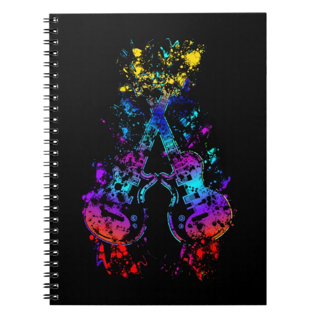 Cuaderno Guitarista amante del rock retro de guitarra y de  (Frente)