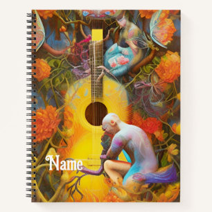 Cuaderno Guitarra acústica árbol de la vida con el hombre