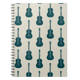 Cuaderno Guitarra acústica grungy lunares azul crema