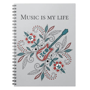 Cuaderno Guitarra Boho Rock’n’Roll con flores
