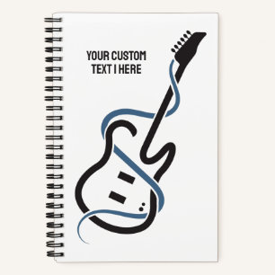 Cuaderno Guitarra con estilo de texto personalizado