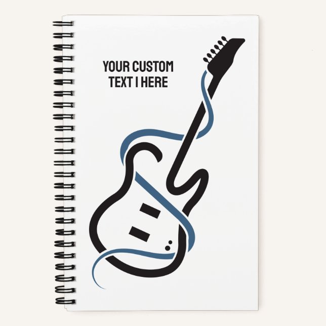 Cuaderno Guitarra con estilo de texto personalizado (Anverso)